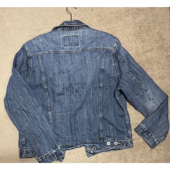 2014 American Eagle Outfitters Denim Athletic Fit Jacket Mens Large Blue Jean - Picture 2 of 8